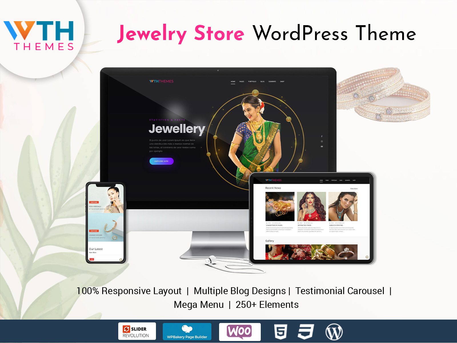 Customizable Jewellery WordPress Theme With Shop & Portfolio